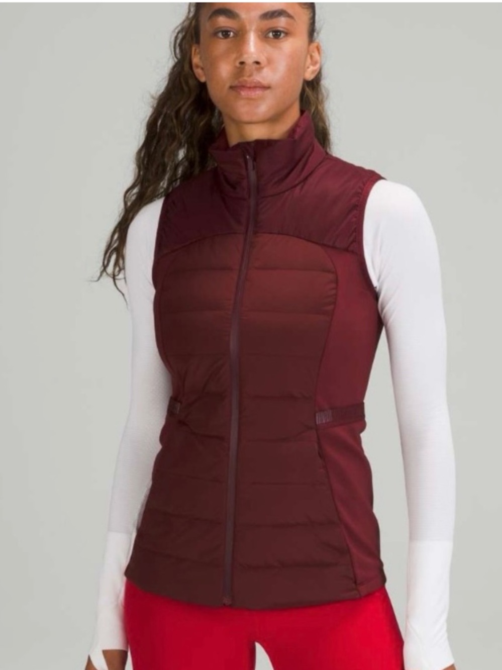 Lululemon Down For It Vest Red Merlot Sz 14